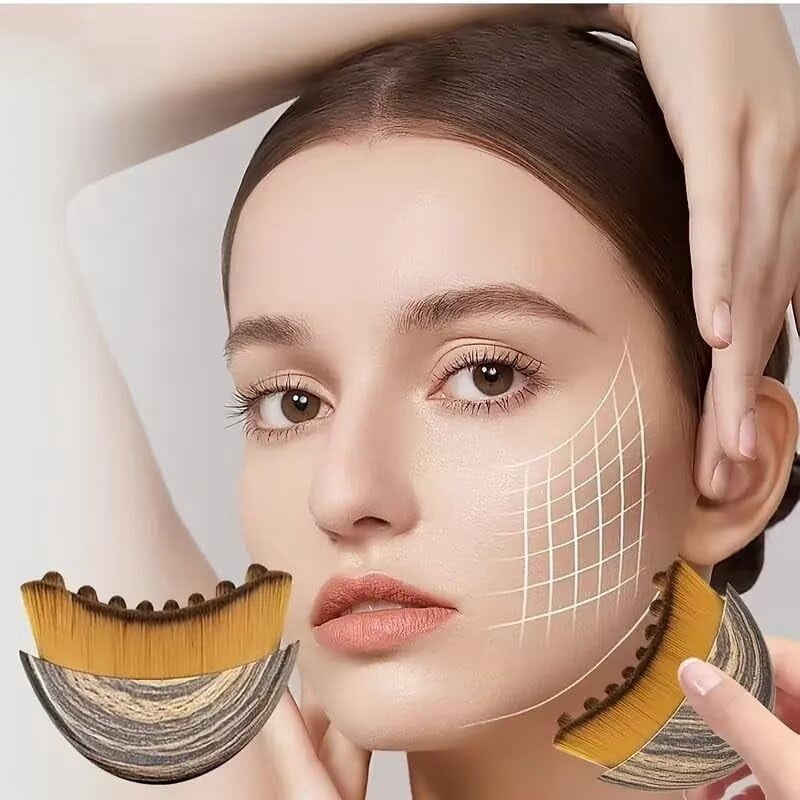 Lymphatic Contour Brush Facial Brush, Soft Bristle Face Brush for Jawline Sculpting Skincare Application Gentle Daily... - Image 3