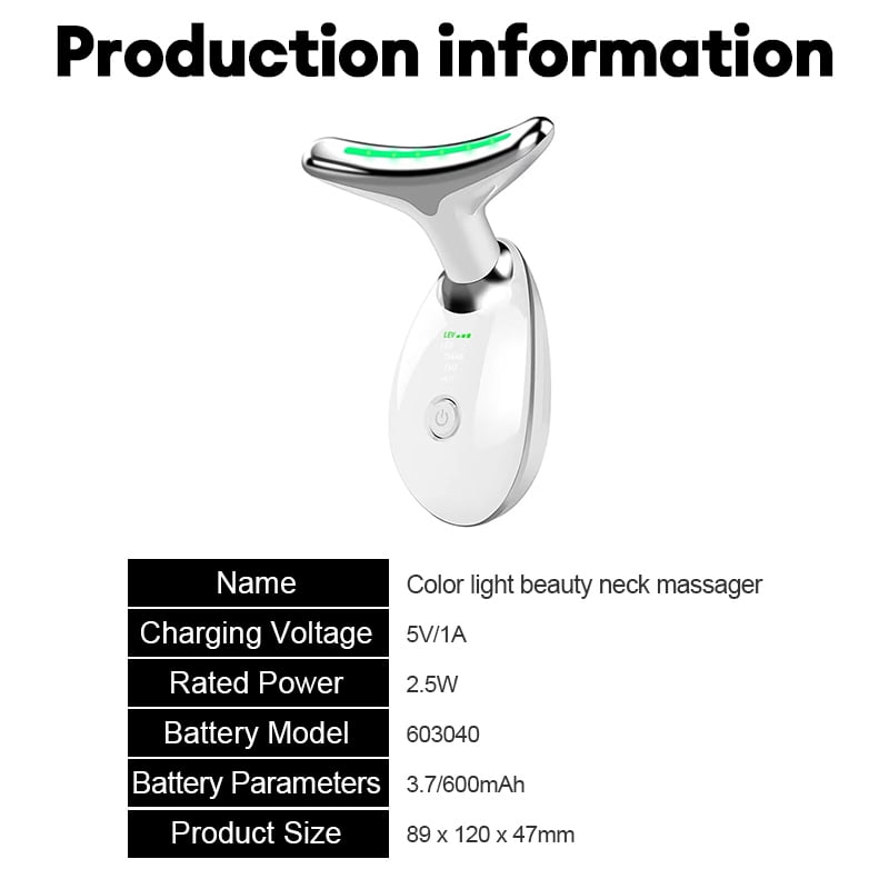 Red Light Therapy Massager for Face and Neck, 7-Color LED Neck & Face Rejuvenator, Multifunctional Facial Skincare Tools with Vibration - Image 2