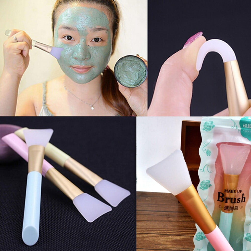 3pcs Silicone Face Mask Brushes, Flexible Facial Mud Mask Applicator Brush, Skin Care Gift Baskets for Men Cute Spa Stuff for Girls Ever Bea - Image 2
