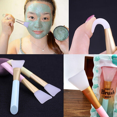 3pcs Silicone Face Mask Brushes, Flexible Facial Mud Mask Applicator Brush, Skin Care Gift Baskets for Men Cute Spa Stuff for Girls Ever Bea - Image 2