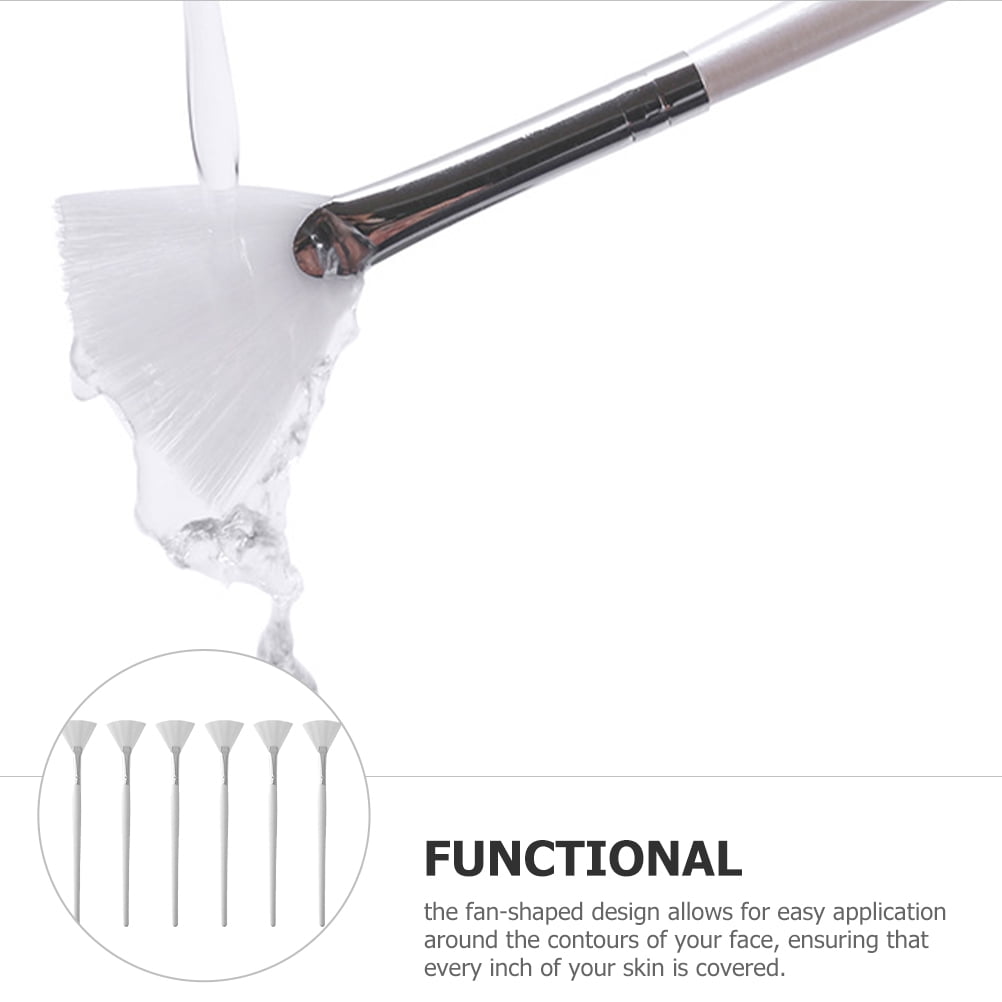 6Pcs Face Mask Brush Applicator White Fan Shaped for Even Facial Mask Application At Home - Image 4