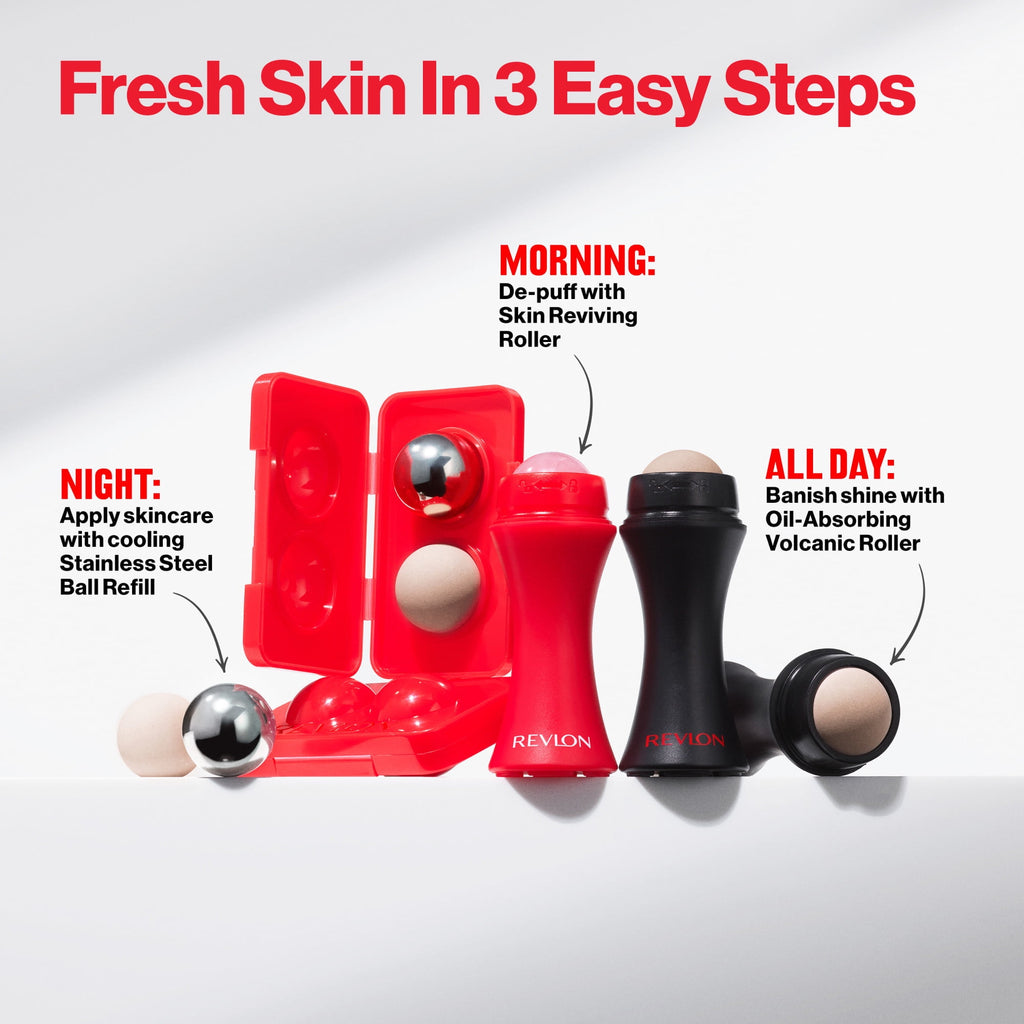 Oil Absorbing and Cooling Portable Facial Roller Refill, Red - Image 6