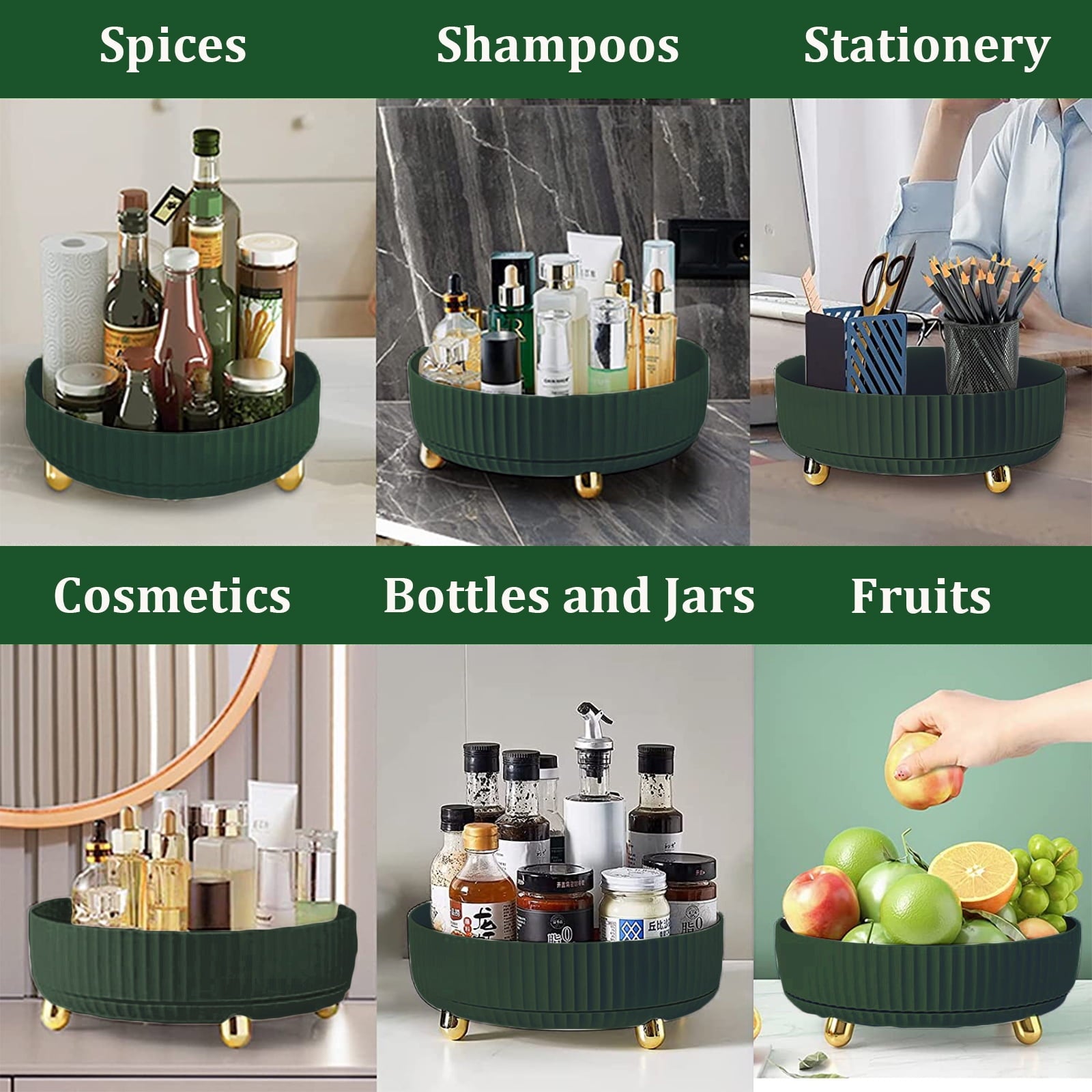 Makeup Perfume Organizer, 360 Degree Rotating Skincare Organizer Large Capacity Cosmetic Desk Spinning Storage Lotion... - Image 5
