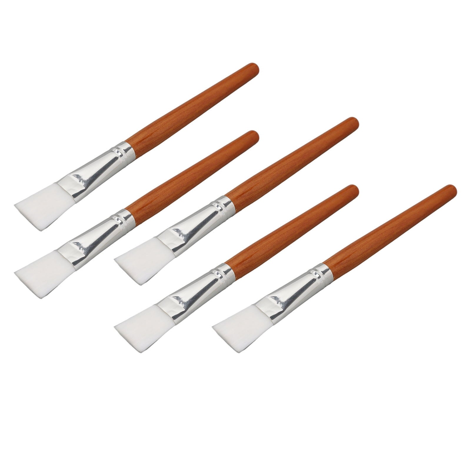 Yajisi 5pcs Professional Wooden Handle Facial Mask Brush Set, Soft Synthetic Fiber Facial Mask Applicator for DIY Mud and Clay Masks, 20 cm - Image 6