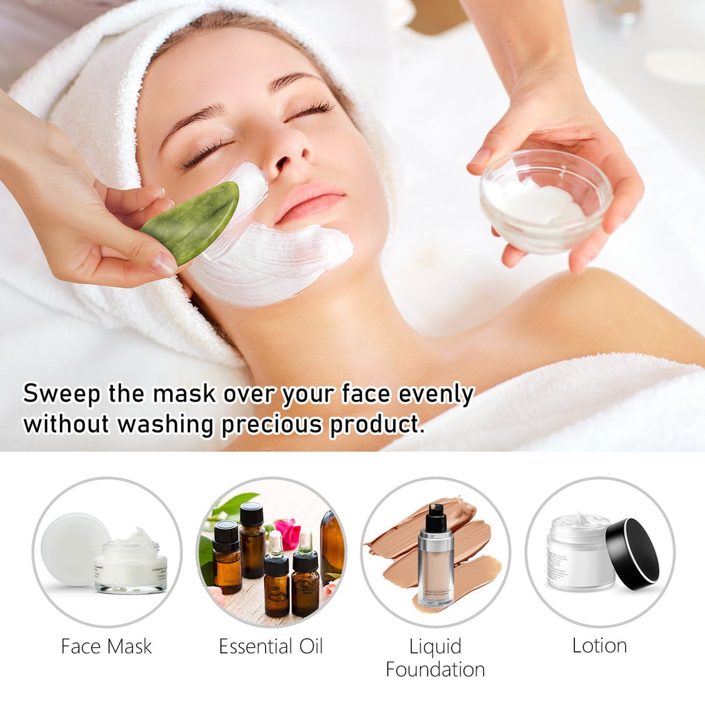 Pinkiou Jade Roller For Face and Gua Sha Facial Tools Facial Massage Skin Care Tool Set for Removal of Wrinkles & Eye Puffiness, Anti-Aging - Image 2