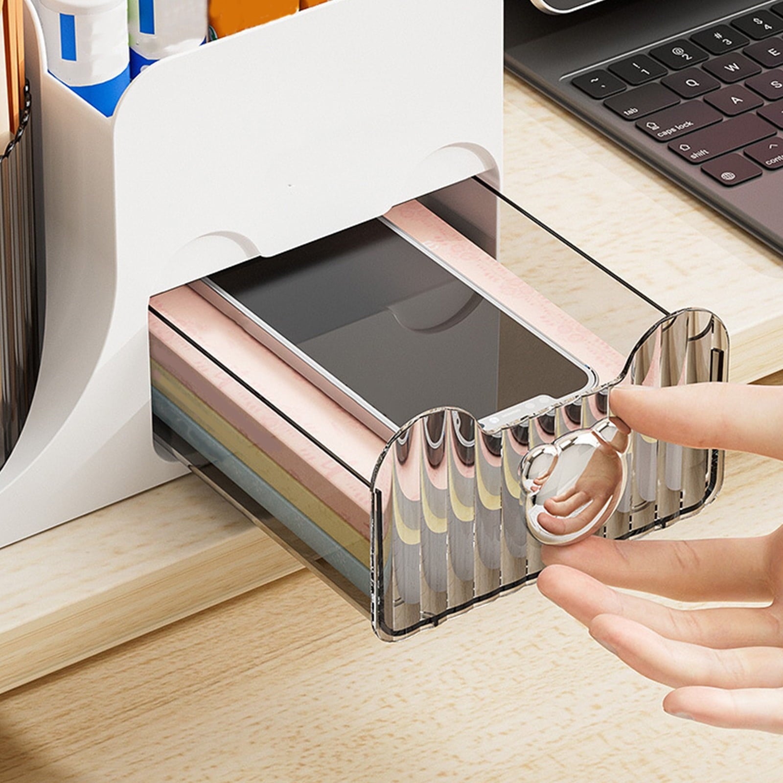 Rotating Cosmetic Organizer - Brush Holder, Drawer, Countertop Makeup Skincare & Perfume Organizer, Lotions Display Case - Image 5