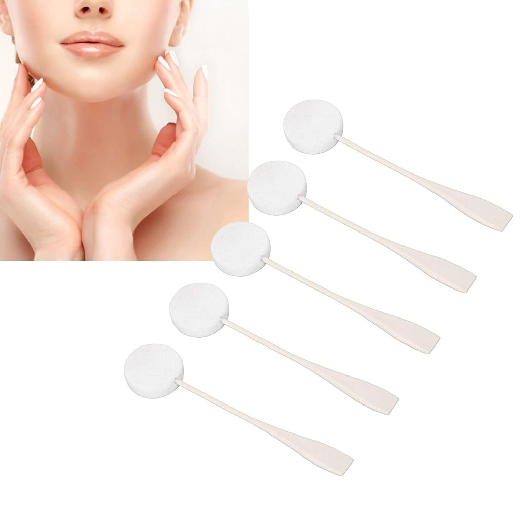 5Pcs Puffs, Long Handled Lotion Applicator with Incredible Water Absorption, Ideal for Home Use, White
