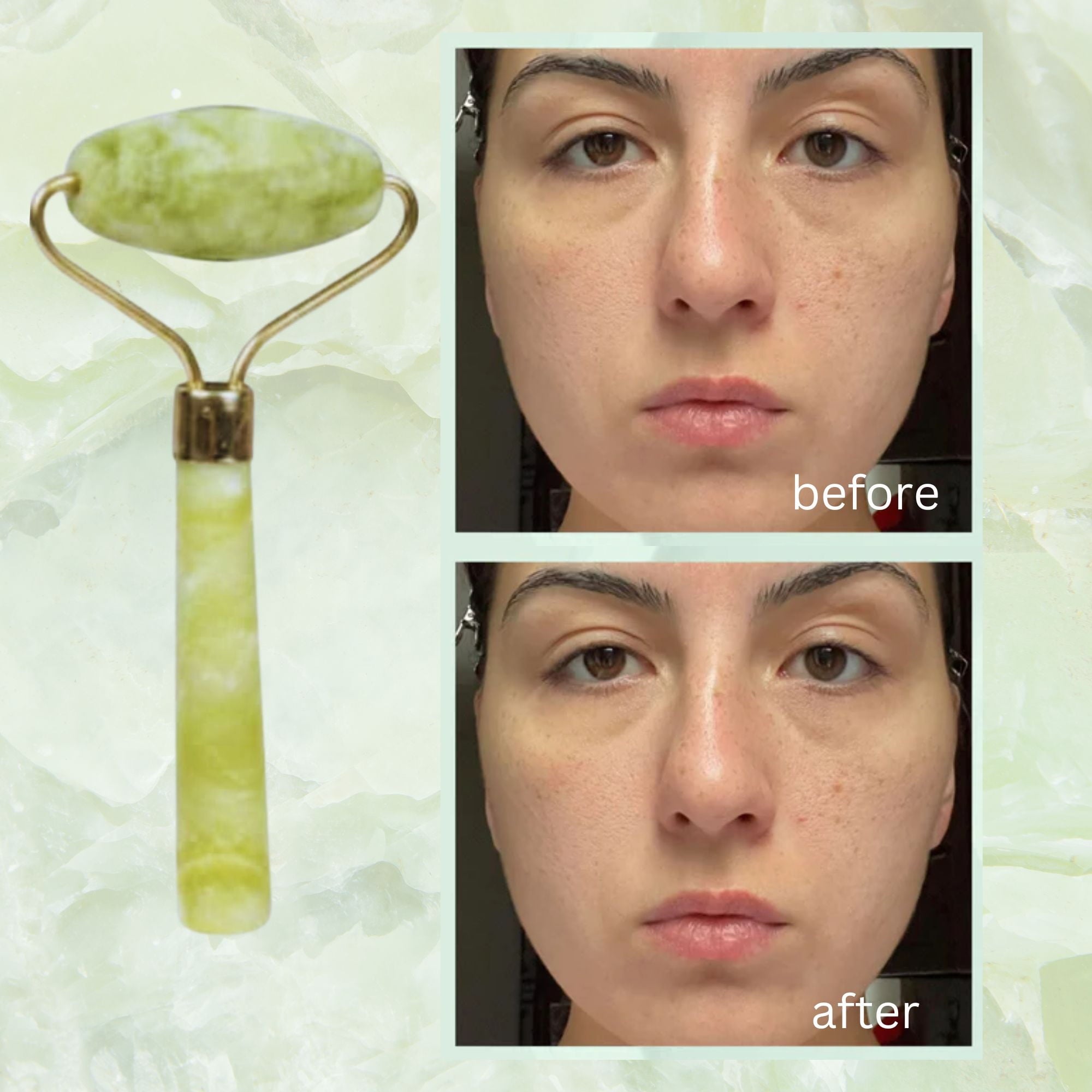 Jade Rollers Skincare Tool Facial Roller Natural 100% Real, Beauty Face Neck Eye Wrinkles Puffiness Massage Botox Therapy Care Under-eye Bag - Image 5