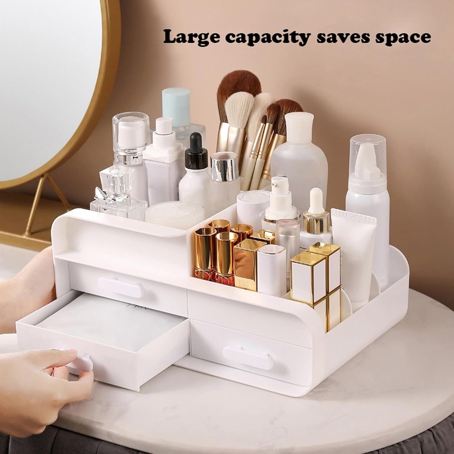 Makeup Organizer with 3 Drawers, Medium Countertop Organizer for Cosmetics, Ideal for Bathroom and Bedroom Vanity Cou... - Image 3
