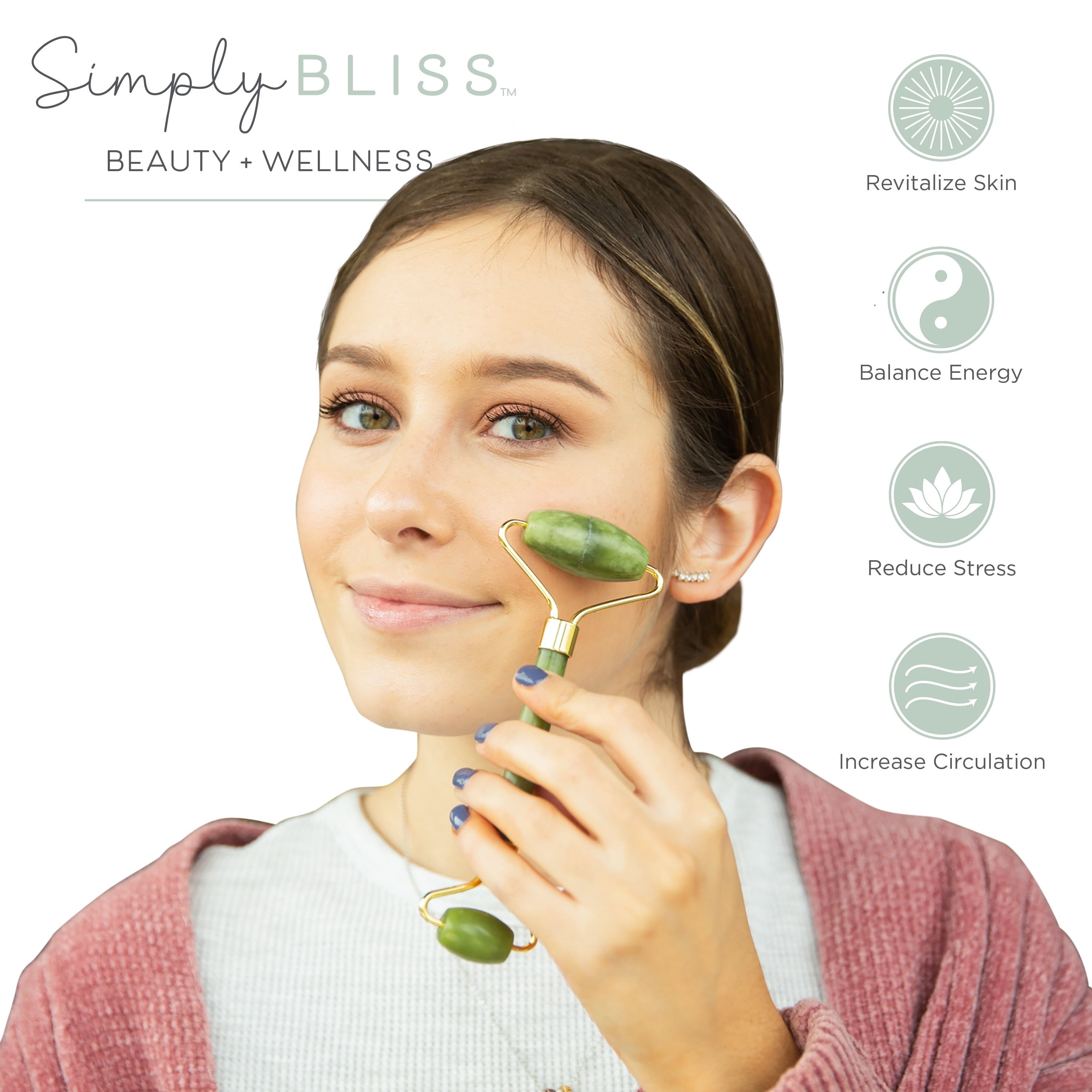 Bliss Jade Dual Sides Facial Roller Massager - Image 5