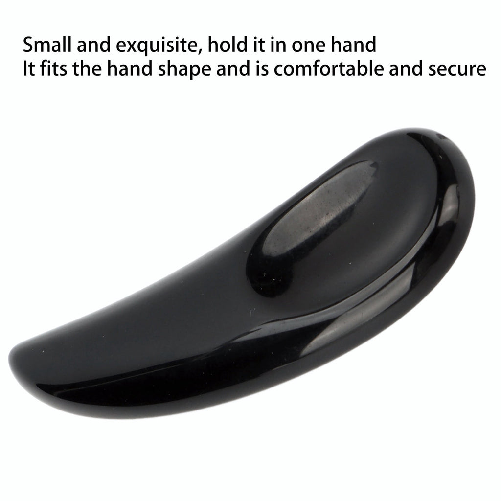 Black Obsidian Curved Cosmetic Spatula Scoop, Mini Gua Sha Jade Stone Makeup Applicator for Eye Cream and Face Masks,... - Image 5