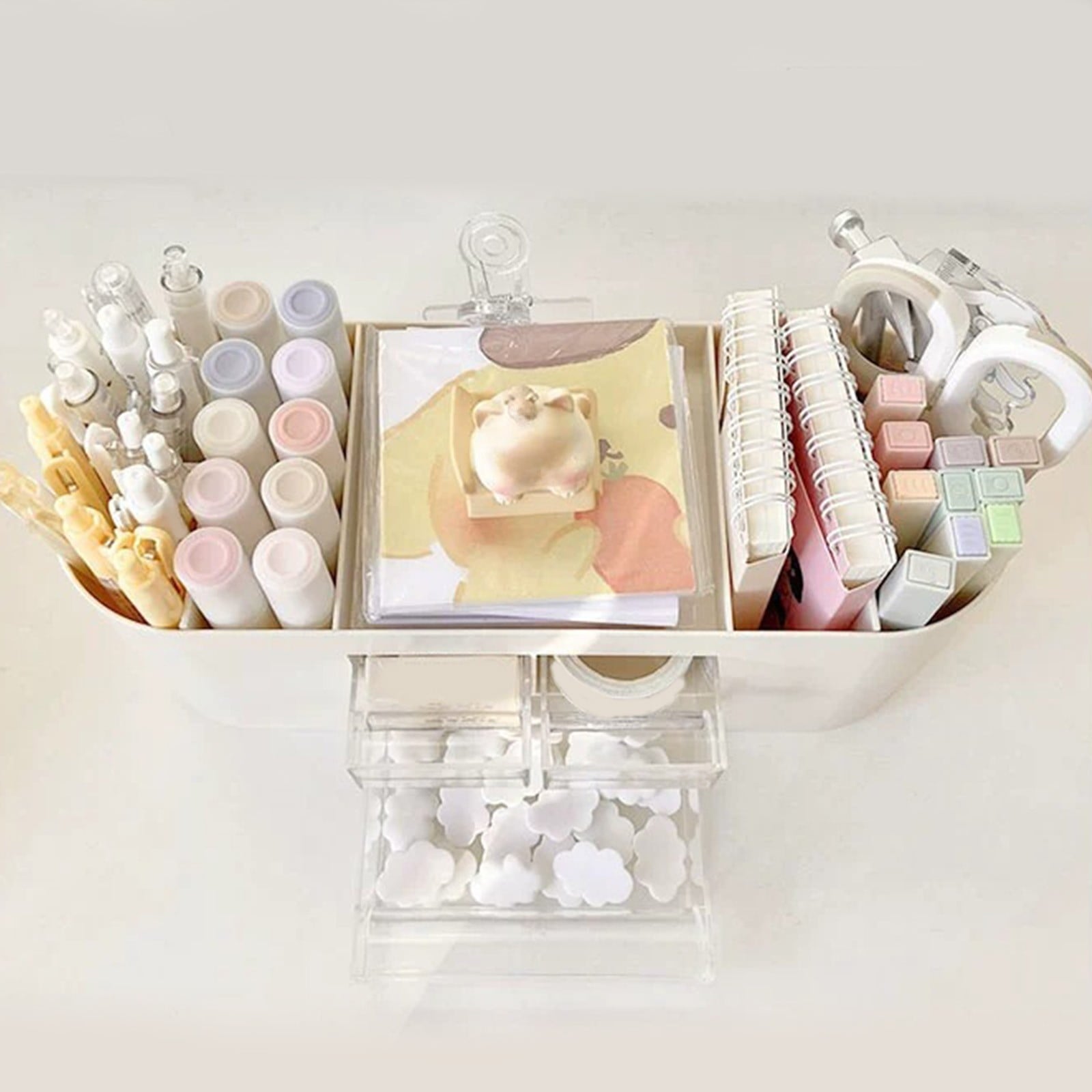 Desktop Storage Box Drawer Style Thickened Plastic Cosmetic Organizer Box for Makeup Skincare Jewelry Office Supplies... - Image 5
