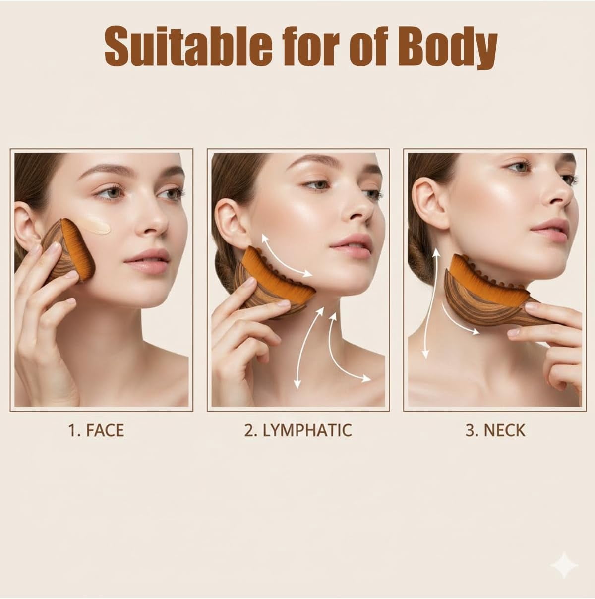 Brush for Drainage Facial Soft Organic Dry Tool, Reduces Puffiness, Sculpts Jawline Improve Radiance, for Sensitive &... - Image 6