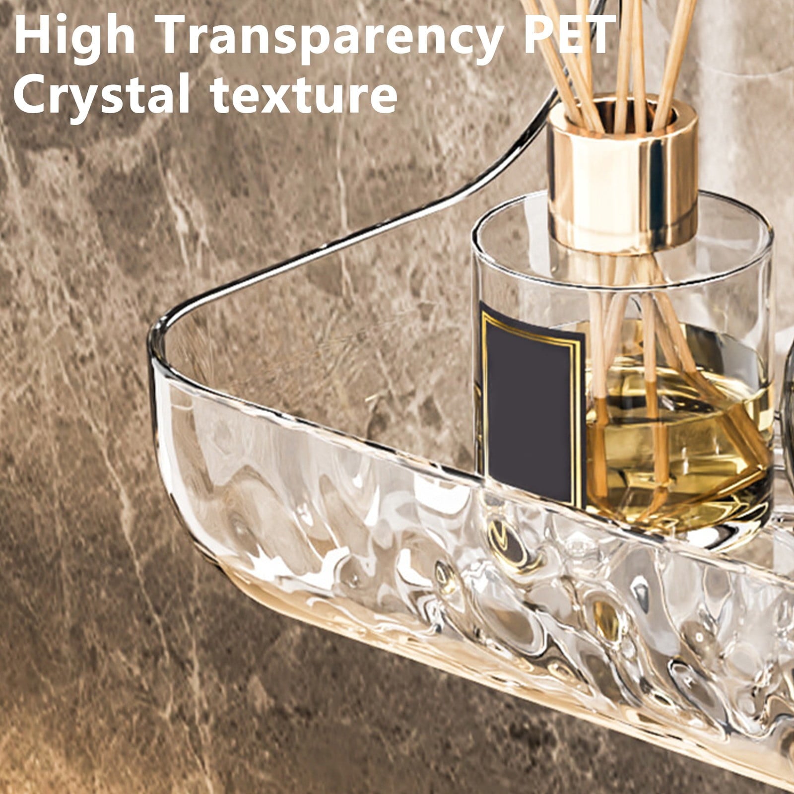 Acrylic Bathroom Shelf Wall Mounted, Large Capacity Shower Storage Rack, Water-Resistant Cosmetic Organizer for Makeu... - Image 4