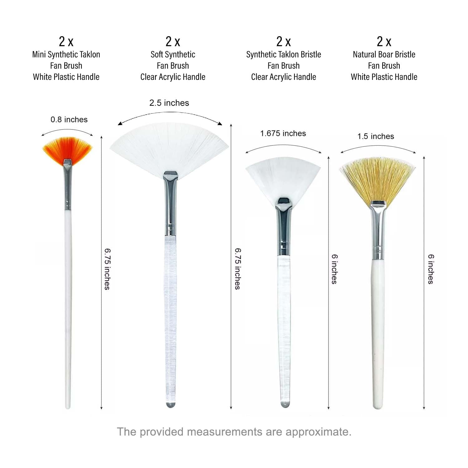 8-Pc Face Mask Brush Kit Fan, Flat, and Specialty Shapes for Precise Application of Clay Masks, Modeling Masks, and V... - Image 2