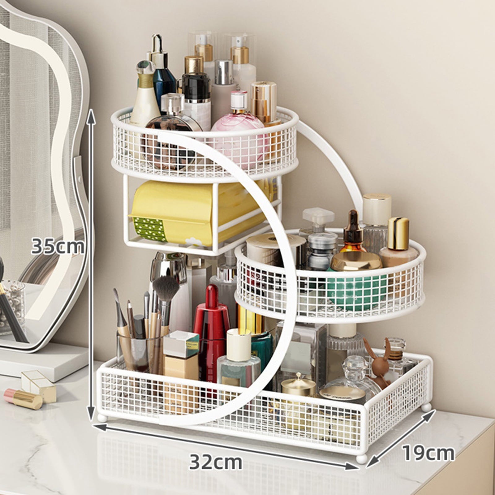 Sturdy Metal Cosmetic Rack Without Installation Required Portable Organizers for Lipsticks Skincare Bathroom Accessory - Image 4