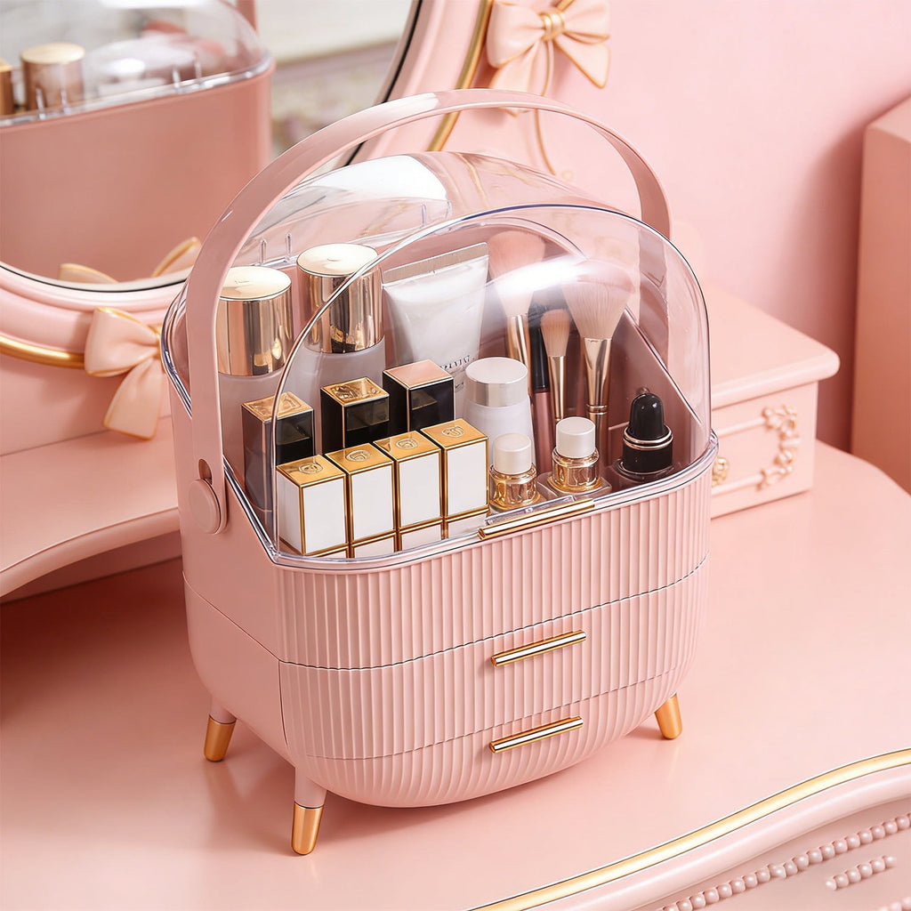 SXlianshun Makeup Organizer Skincare Organizers - Cosmetic Display Cases with Transparent Cover, SkinCare Organizers for Bathroom Countertop - Image 3