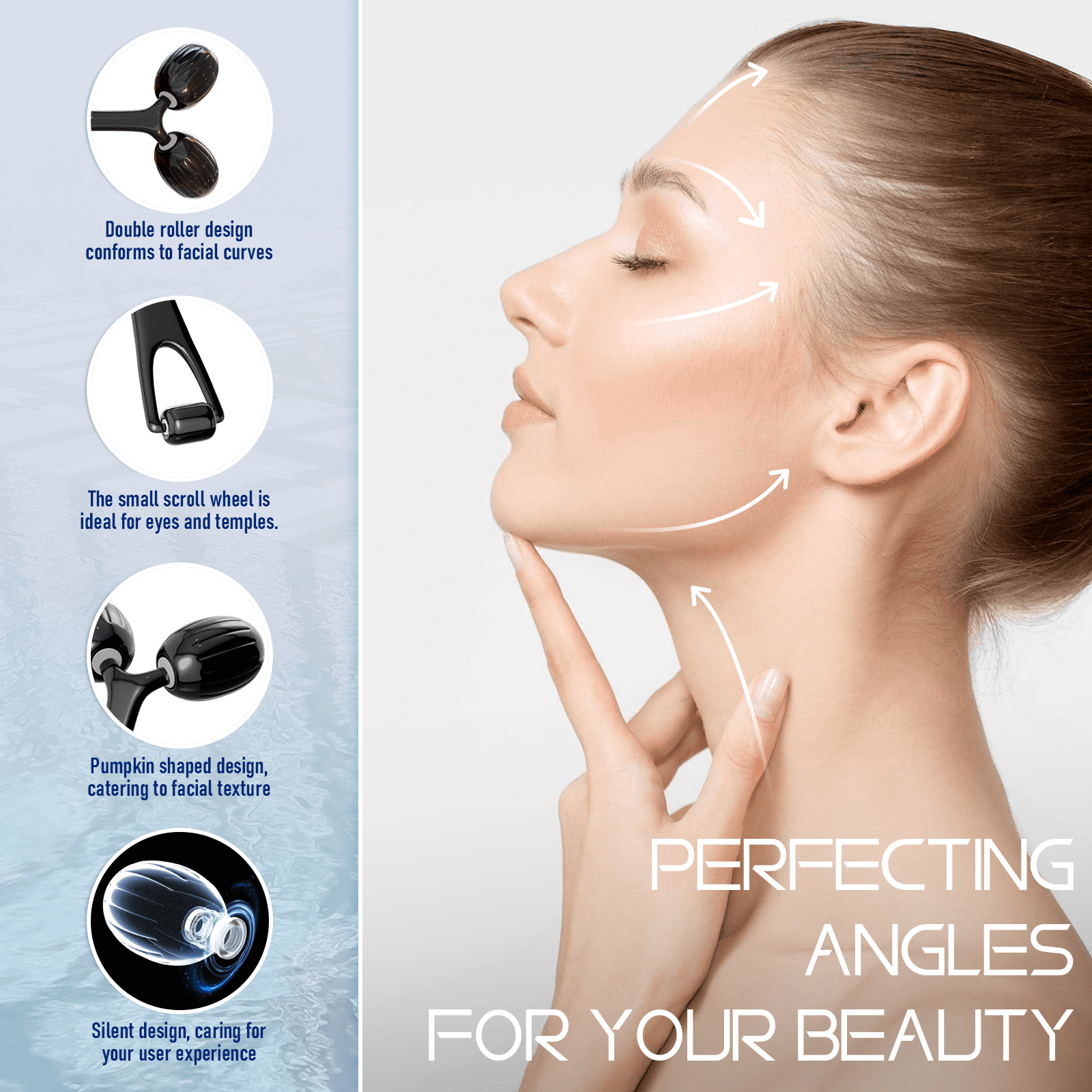Gua Sha Facial Tools and Face Roller Set, Facial Massage Tool for Womens Skincare Routine,Cooling Stainless Steel Face Sculpting Eyes Roller - Image 2