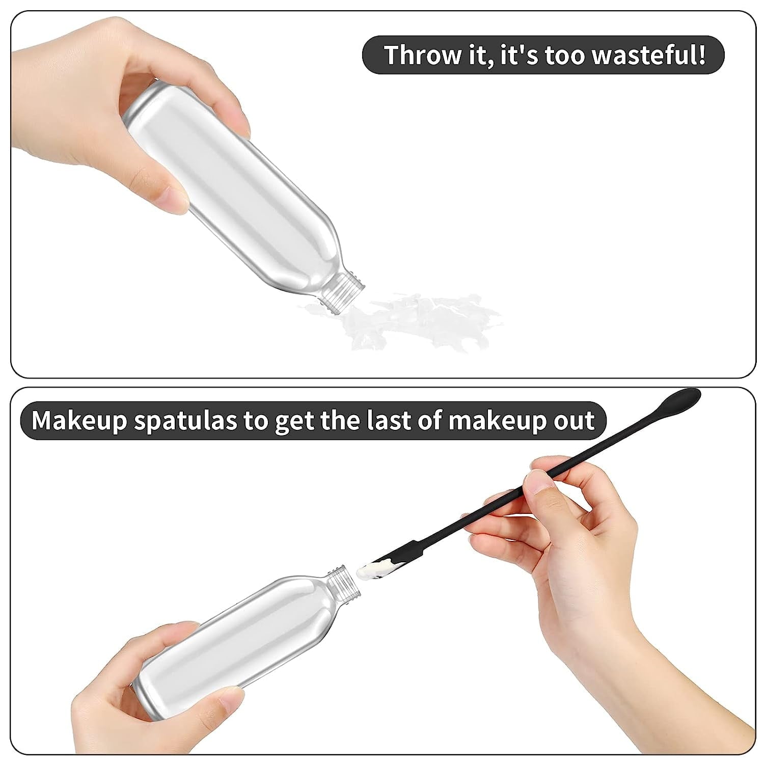 Mini Silicone , Make Up Tool, Mini for Cosmetics, Last Drop , s to Get Last of Out, Jar Scraper , Mini , Black - Image 3