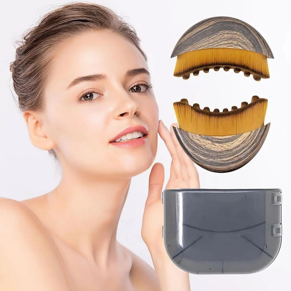 Face Contour Brush, Chin & Jawline Sculpting, Ergonomic, durable, and soft makeup brushes that perfectly hug the skindry face brushes (2PCS) - Image 2