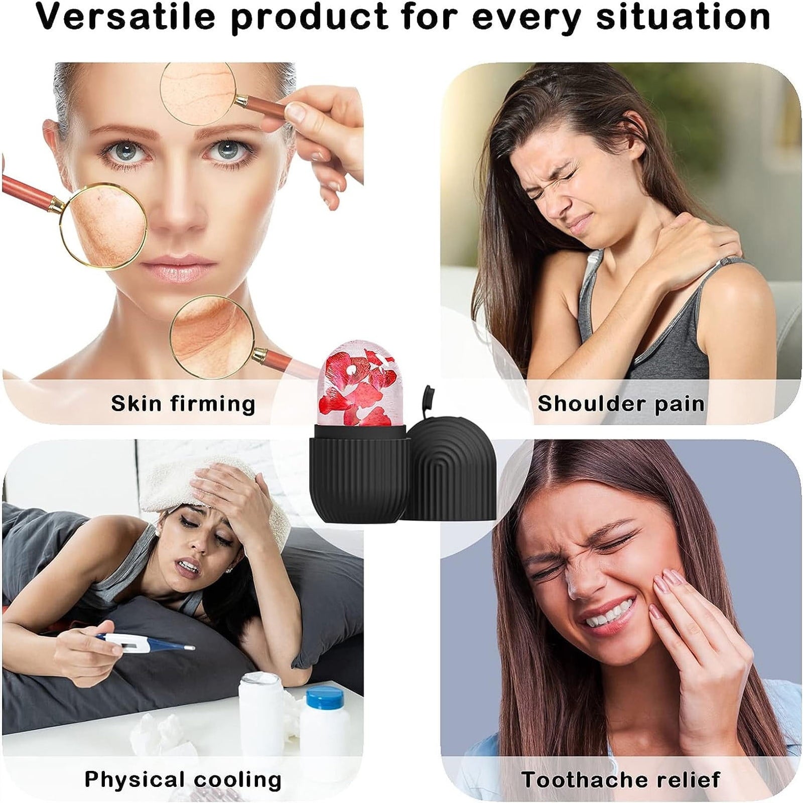 Kokovifyves Beauty Tools Ice Face Roller Massager,Ice Roller for Face, Eyes and Neck Naturally Conditioning and Skin Care,De-Puff Eye Bags,R - Image 4