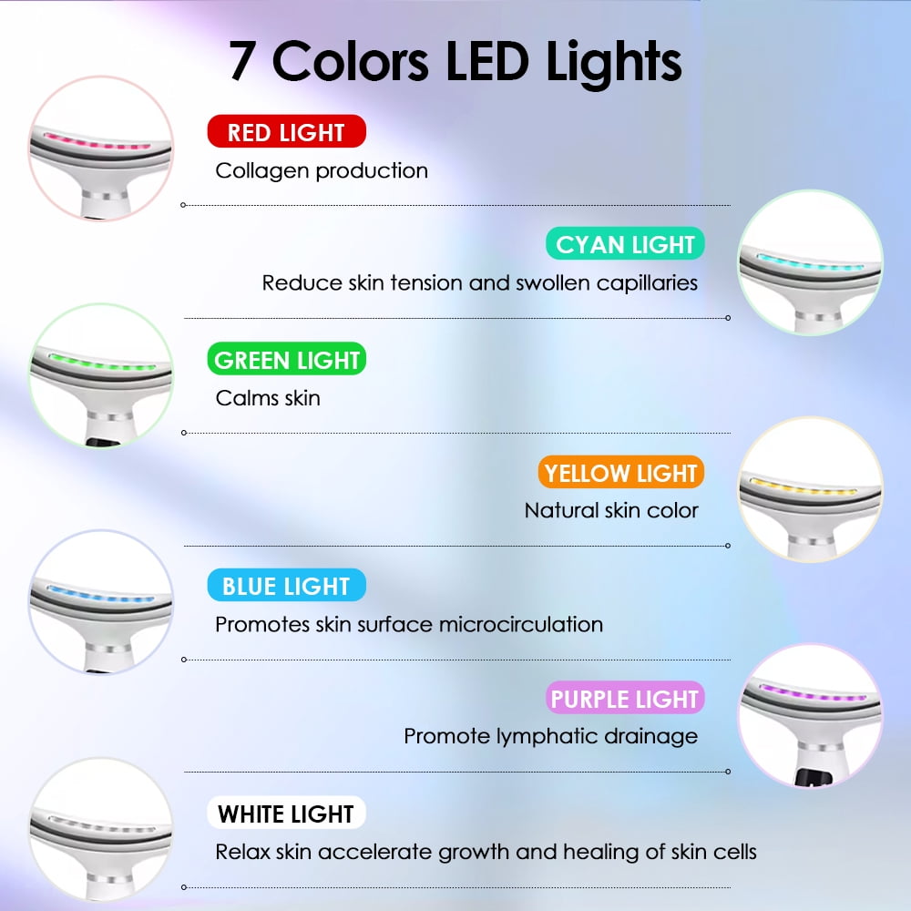 2025 New Face Neck Massager with 7-Color Light Modes for Face Sculpting Skin Care,Tightening,Smoothness, Facial Massa... - Image 3