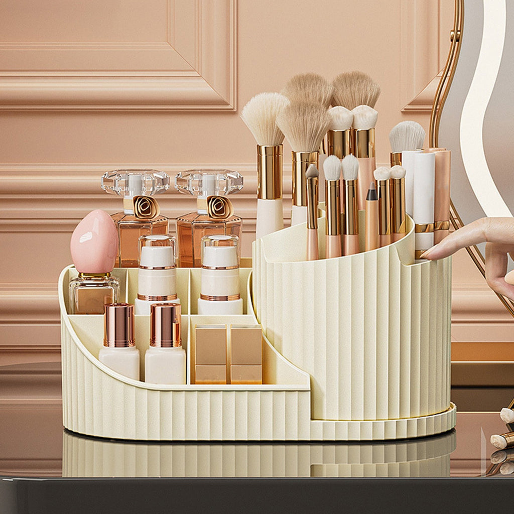 for Vanity with Rotating Brush Holder, Cosmetic Storage, Spinning Skincare , Countertop , Display Case - Image 4