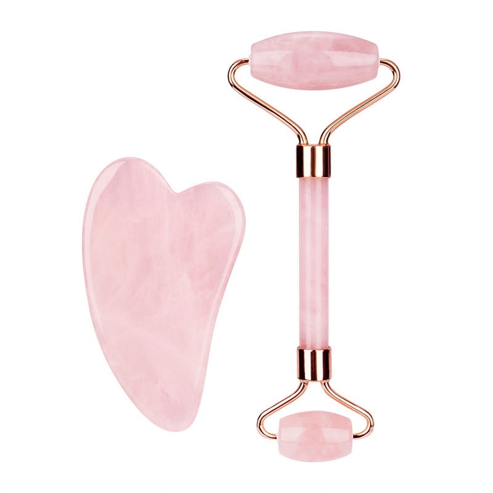Kiplyki Gua Sha Facial Massage Natural Pink jade roller Massager Face Slimming Gift - Image 2