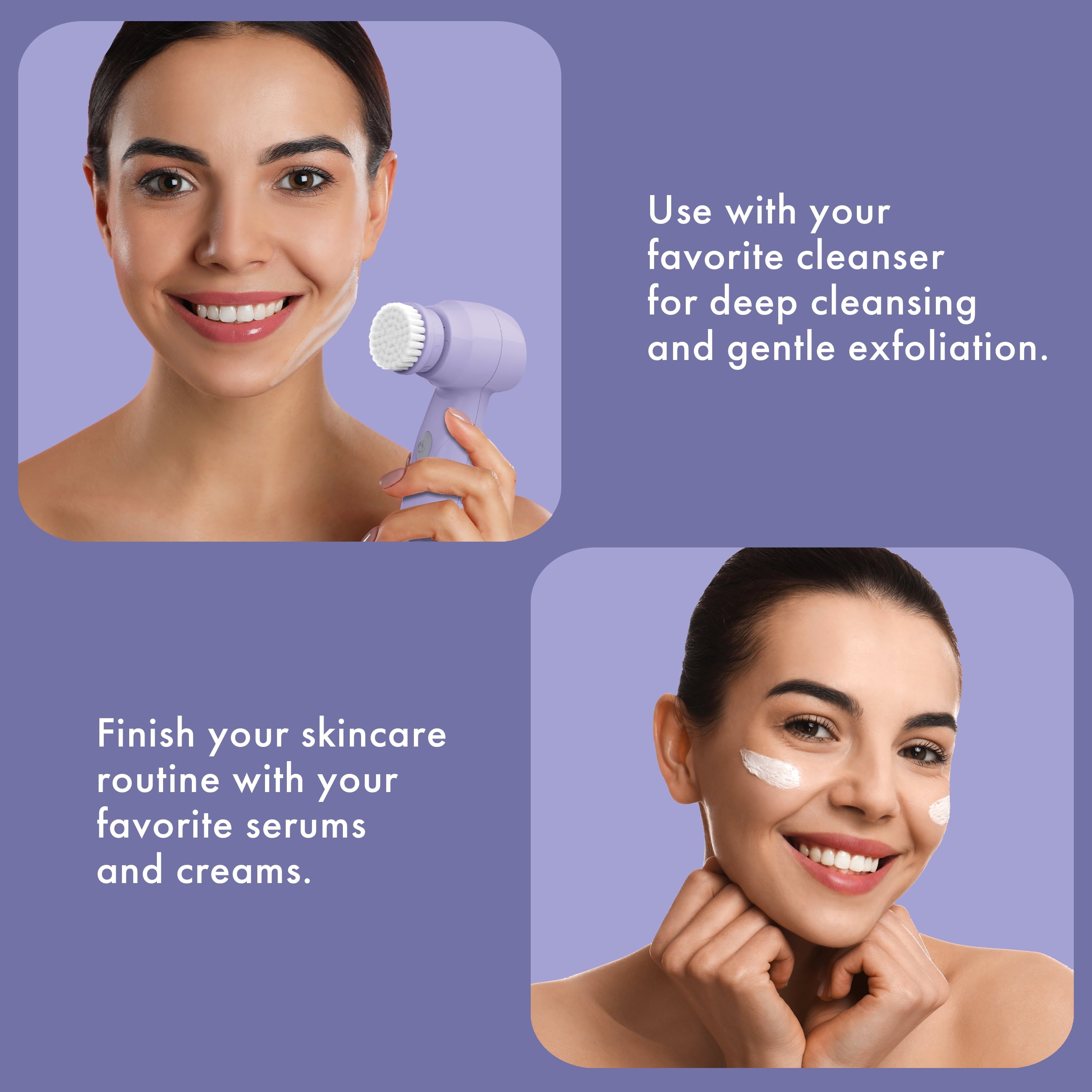 Conair True Glow Battery-Operated Facial Cleansing Brush, 3 Pieces - Image 5