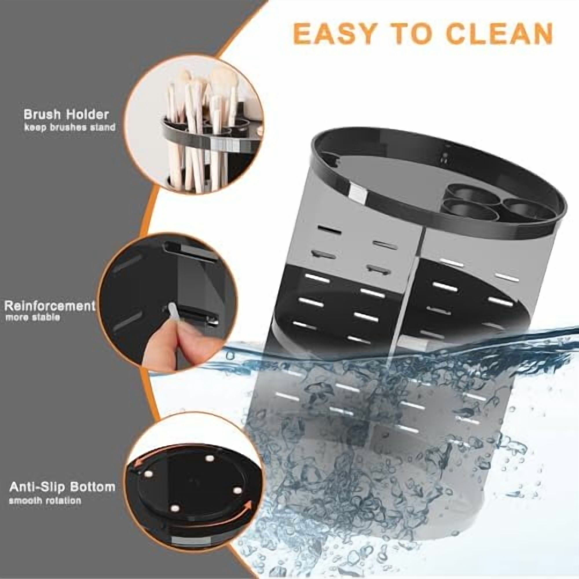 Rotating Makeup Organizer, DIY 8 Adjustable Layers Spinning Skincare Organizer, Cosmetic Display Case with Brush Holder Perfume Tray, Multi- - Image 6