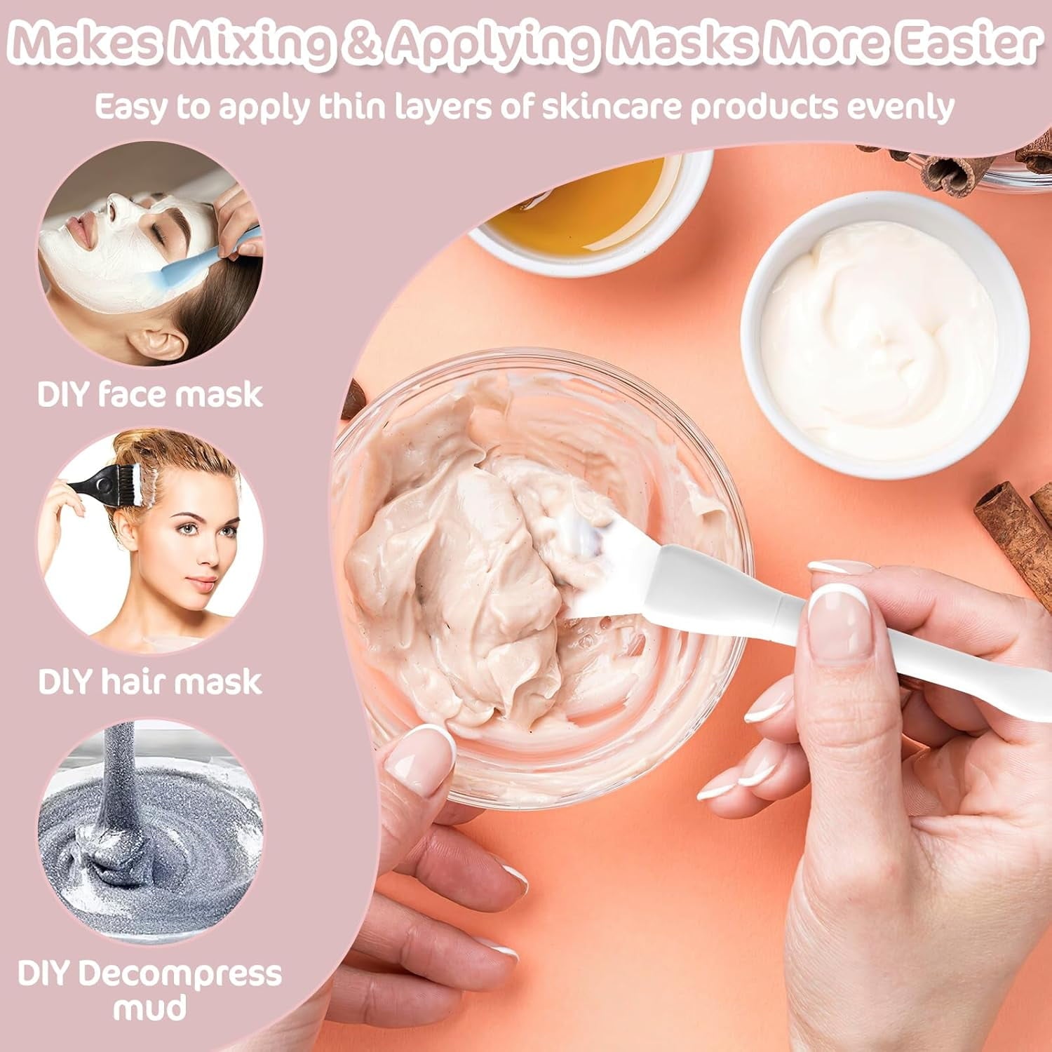 2 Pcs Silicone Face Mask Brush Applicator Face Mask Spatula Facial Mask Brush Skincare Applicator For Facial Mud, Cla... - Image 4