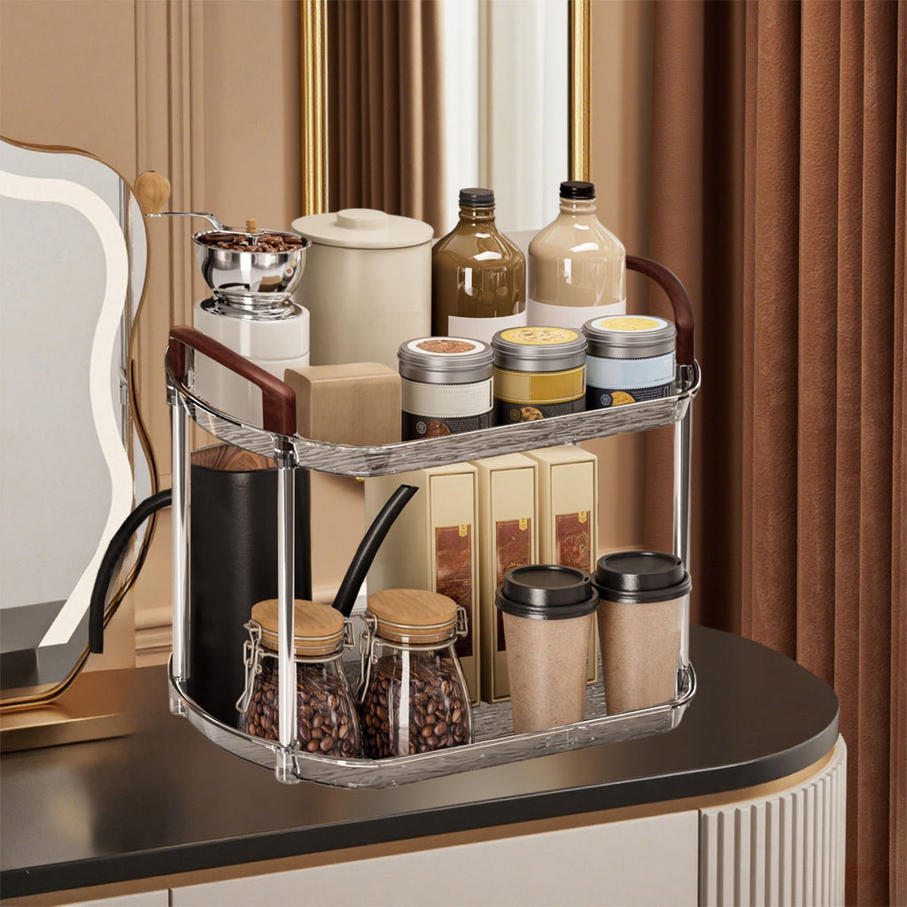 Bathroom Counter Organizer Countertop Storage, Cosmetics Skincare Shelf Organizer, Makeup Organizer Perfume for Dresser Vanity Tray, Spice R - Image 6