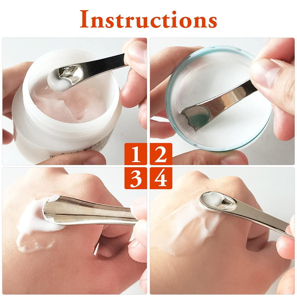 LQQBOX 3 Pcs Mini Metal Makeup Spatula Skin Care Cosmetic Spoon Reusable Applicator, Beauty Scoop for Facial Cosmetic for Face Mask Cream Lo - Image 5
