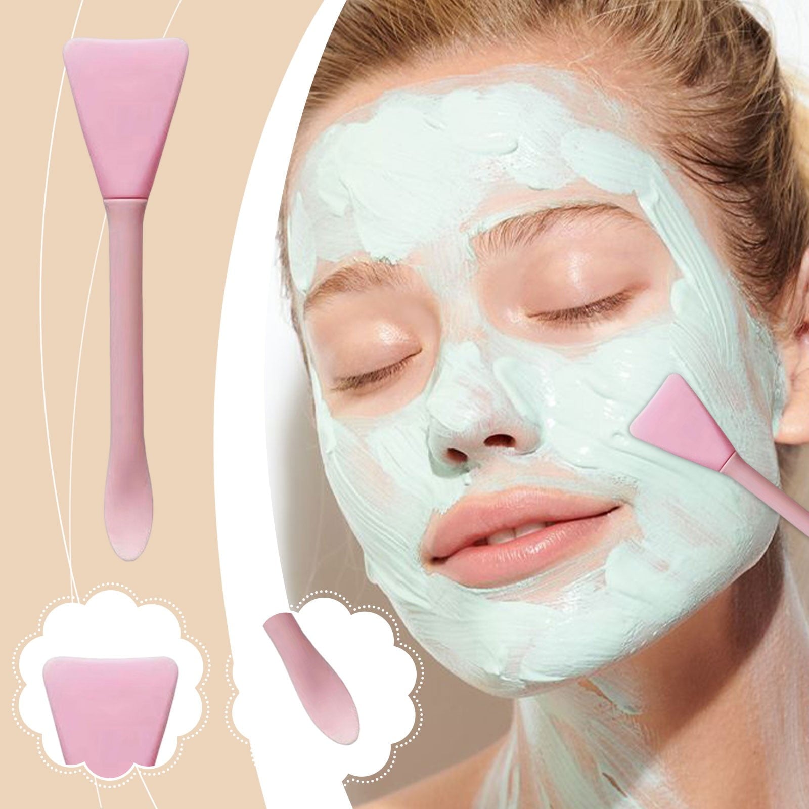 Silicone Applicator, Dual-Head with Scoop for Easy Mud Application, Two-in-One Facial Tool, Durable and Easy To Clean - Image 3