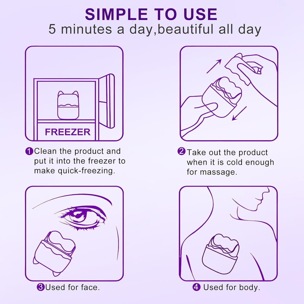 Ice Roller for Face,2-in-1 Dual-Sided Cooling Facial Massager for Puffiness Relief,Skin Tightening,Wrinkle Reduction,... - Image 5