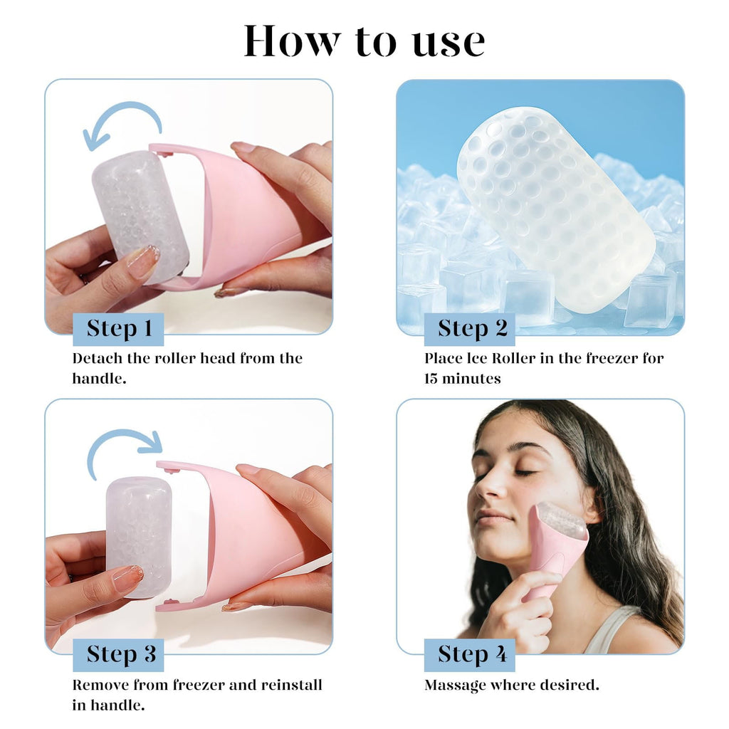Ice Roller for Face and Gua Sha Facial Tool Set, Ice Face Roller Reduces Puffiness Relieves Migraines Skin Care Tools... - Image 4