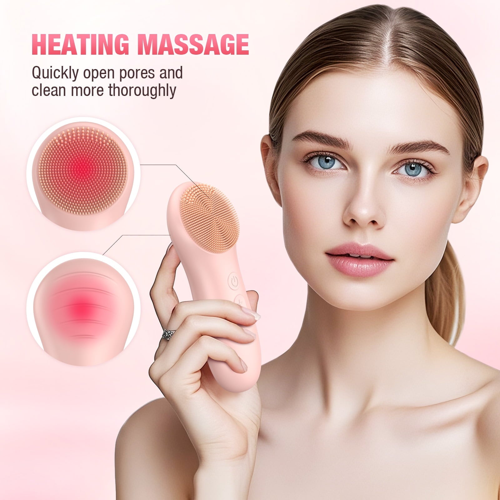 Facial Cleansing Brush, Waterproof Silicone Face Scrubber, Skin Care Sonic Face Brush for Deep Cleansing Exfoliating ... - Image 5
