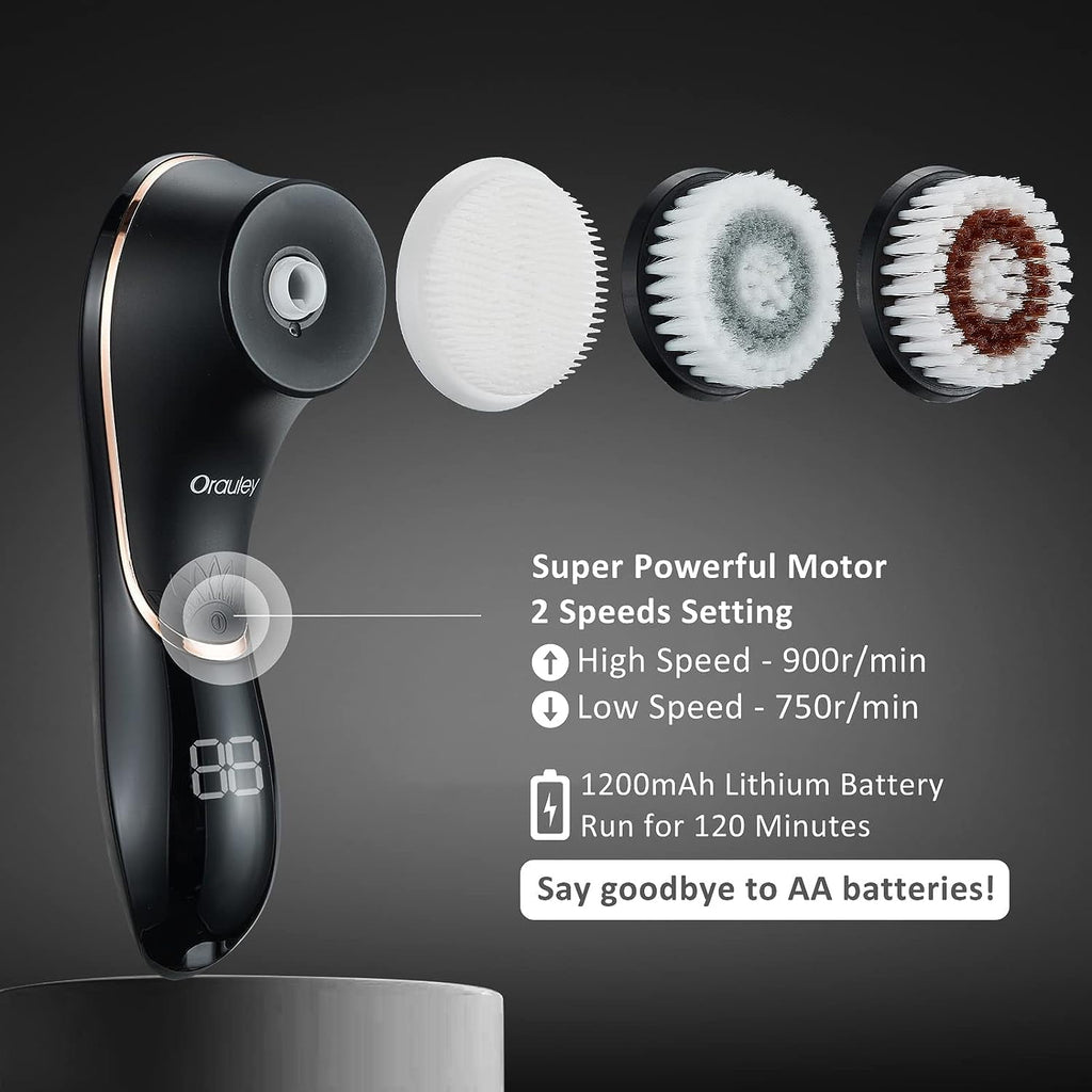 Facial Cleansing Brush, Electric Face Scrubber Rechargeable Exfoliator IPX-7 Waterproof Rotating Cleanser for Exfolia... - Image 5