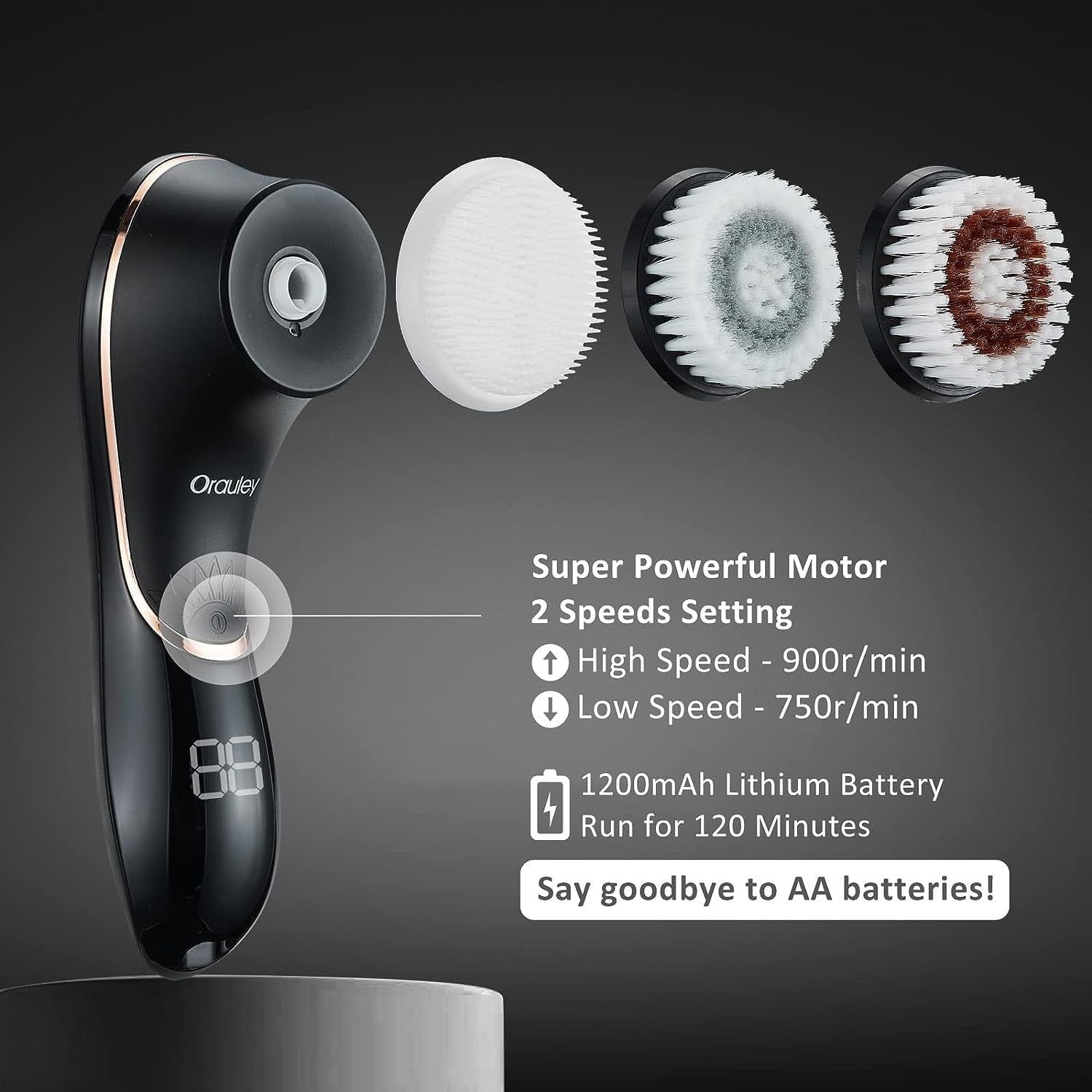 Facial Cleansing Brush, Electric Face Scrubber Rechargeable Exfoliator IPX-7 Waterproof Rotating Cleanser for Exfolia... - Image 5