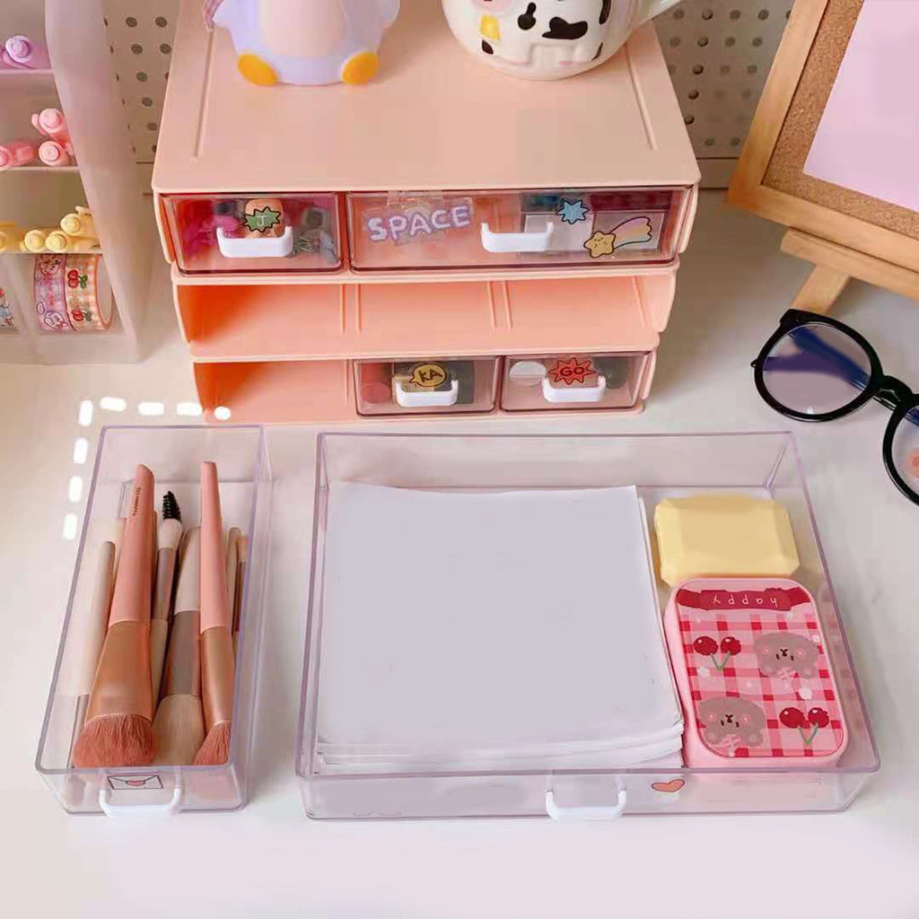 Yokua Clear Stacking Drawer Desktop Cosmetic Organizer Stackable Skincare Storage for - Image 3
