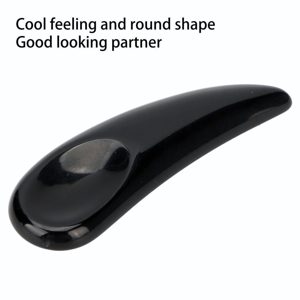 Black Obsidian Curved Cosmetic Spatula Scoop, Mini Gua Sha Jade Stone Makeup Applicator for Eye Cream and Face Masks,... - Image 6