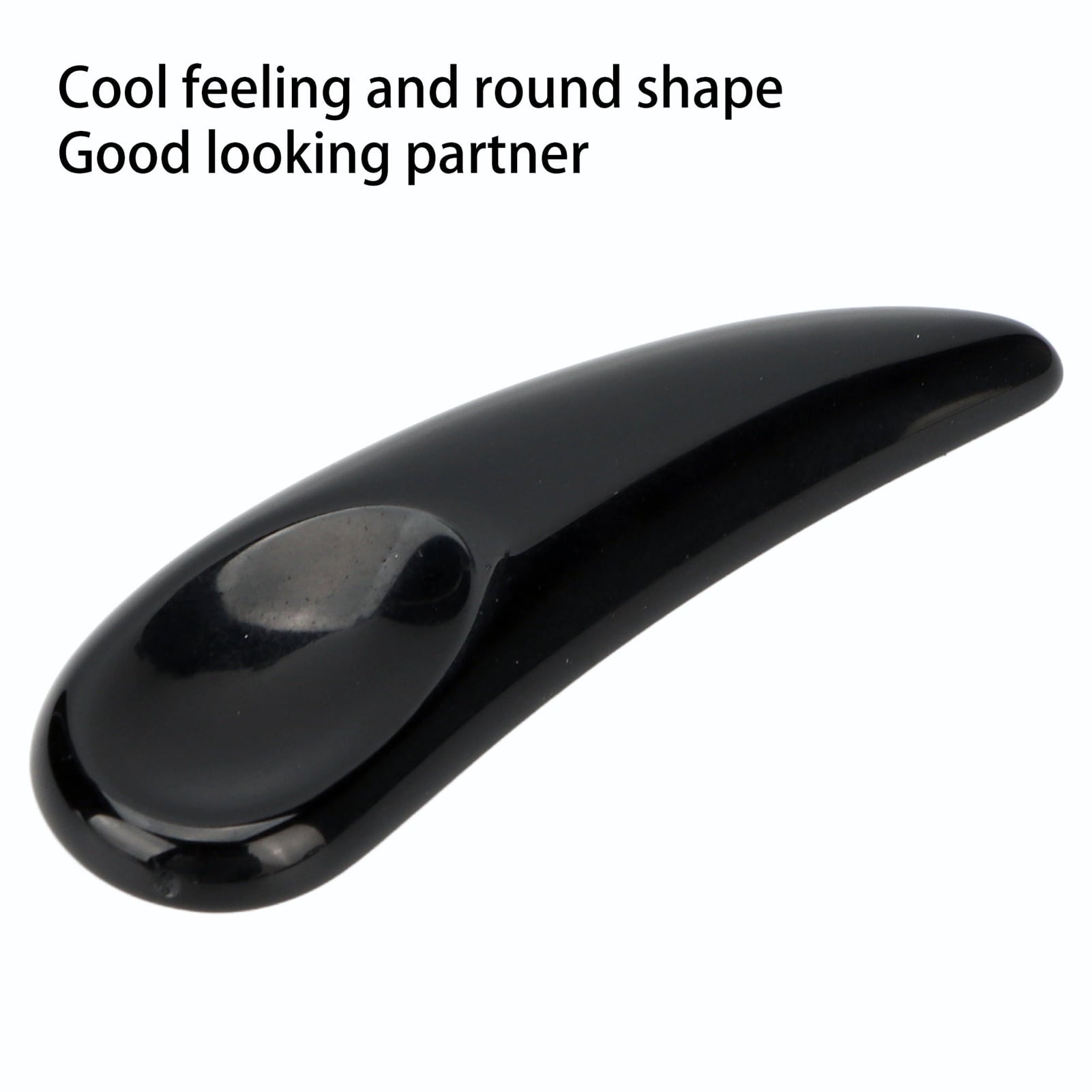 Black Obsidian Curved Cosmetic Spatula Scoop, Mini Gua Sha Jade Stone Makeup Applicator for Eye Cream and Face Masks,... - Image 6