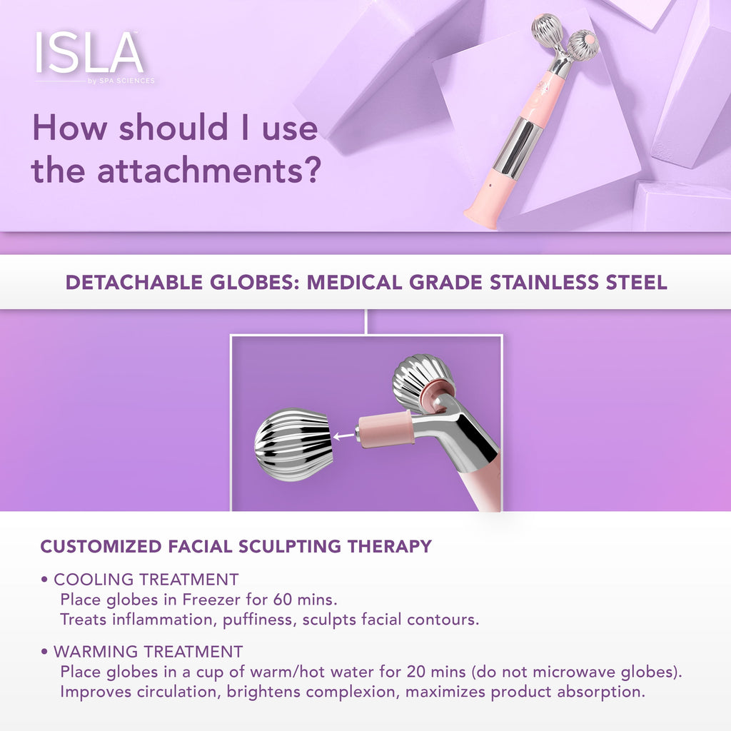 ISLA Sonic Ice & Heat Contouring Roller, Stainless Steel for Face & Neck, Reduces Puffiness, Fine Lines, and Wrinkles... - Image 4