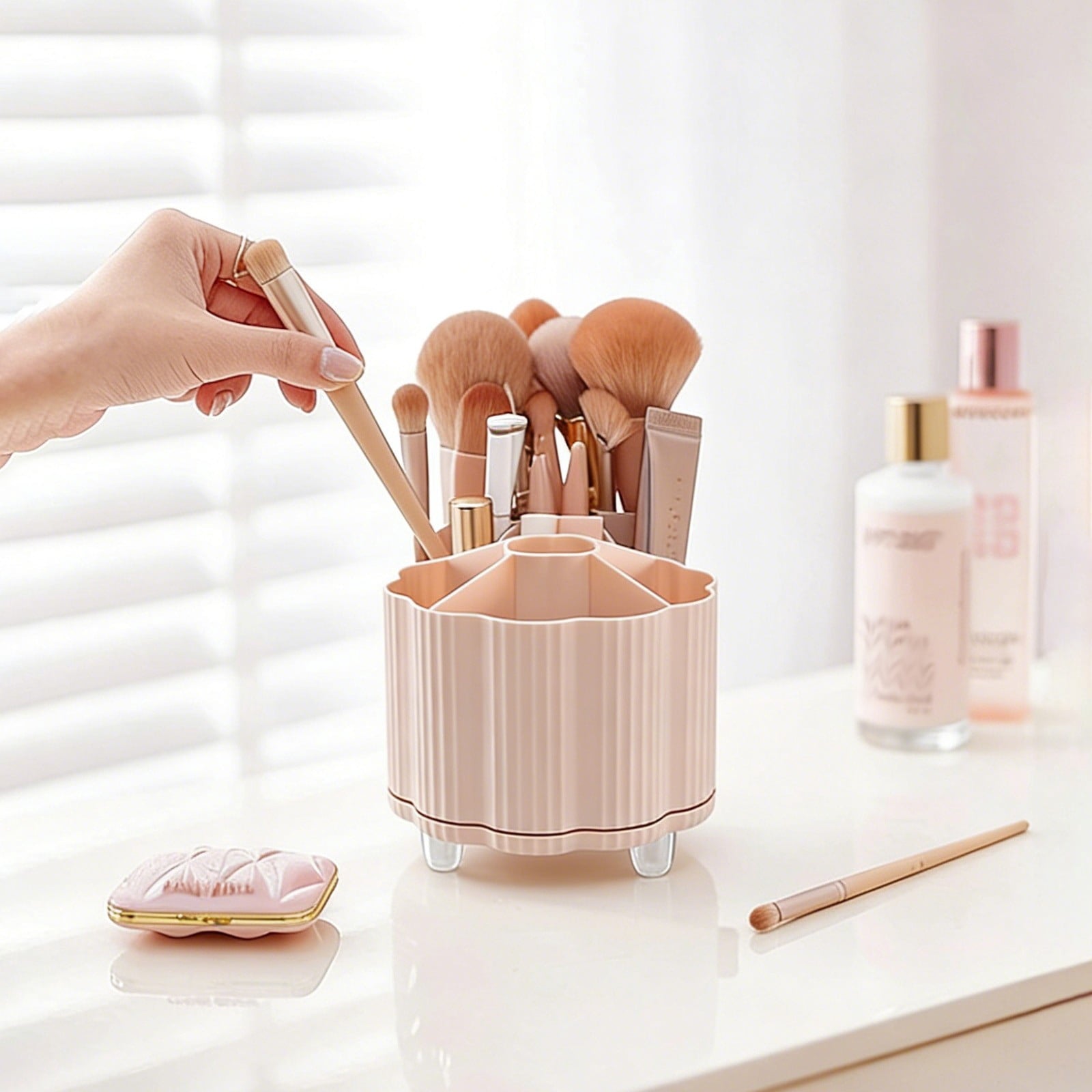 360° Rotate Makeup Brush Holder Organizer, Makeup Organizers Countertop, Makeup organization and Skincare Storage for... - Image 2