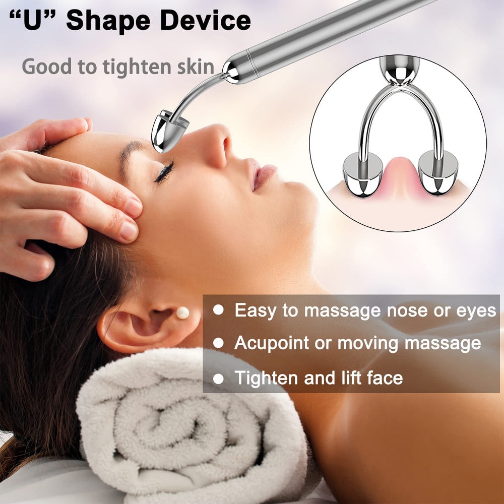 3-in-1 Stainless Steel Face Massager Set, Electric Facial Roller for Face, Eyes, Nose, Neck & Body - Image 3