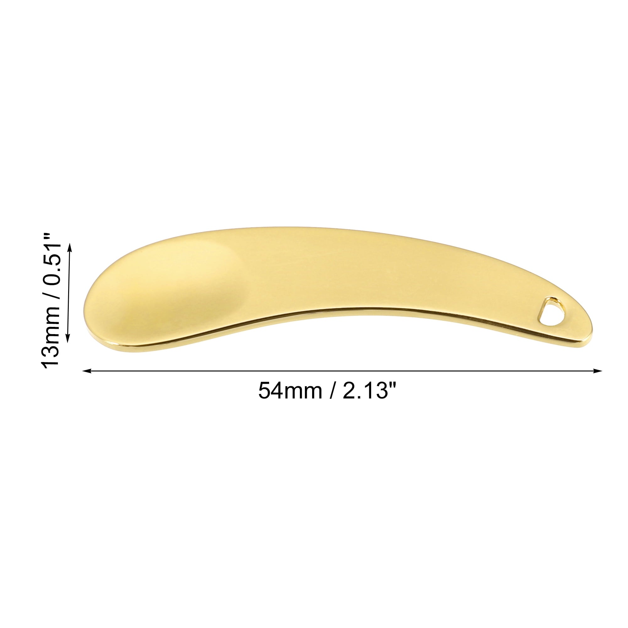 Unique Bargains 4 Pcs Makeup Spatula Mini Spoon Eye Cream Massage Sticks Beauty Scoop Moon Shape 2.13"x0.51" Gold Tone - Image 2