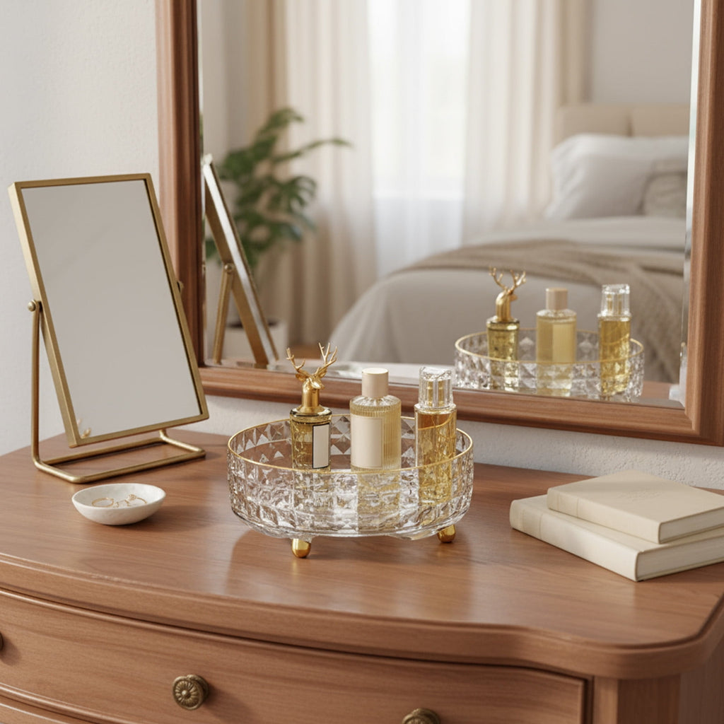 360° Rotating Makeup Organizer, Perfume Organizer Tray, Skincare Cosmetics Storage Organizer For Vanity, Dresser And ... - Image 6
