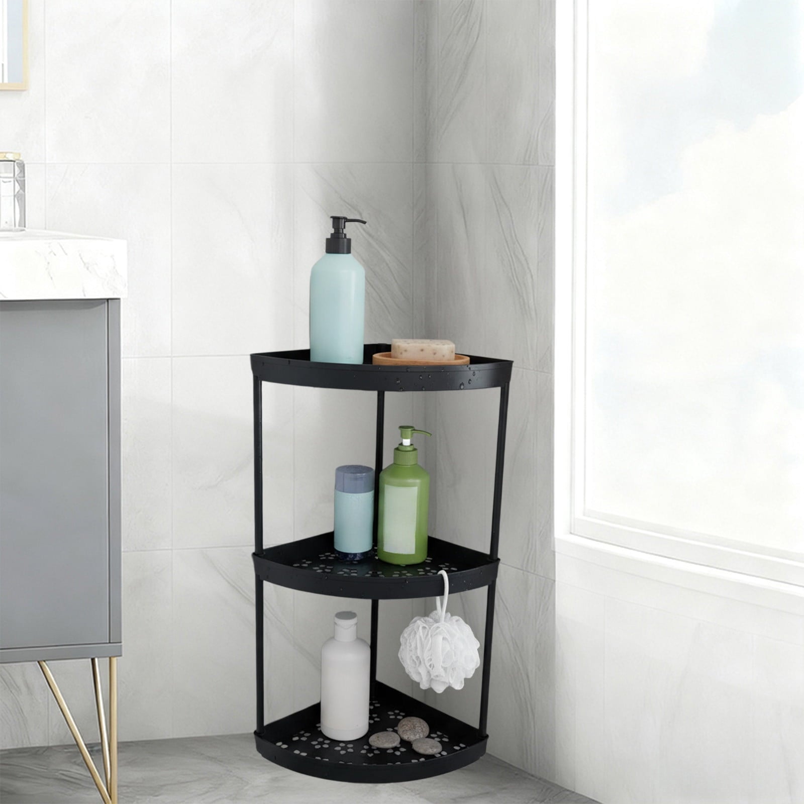 Corner Bathroom Counter Organizer, 3 Tier Bathroom Shelf, Vanity Skincare Storage for Toiletries Decor, Makeup, Dresser - Image 5