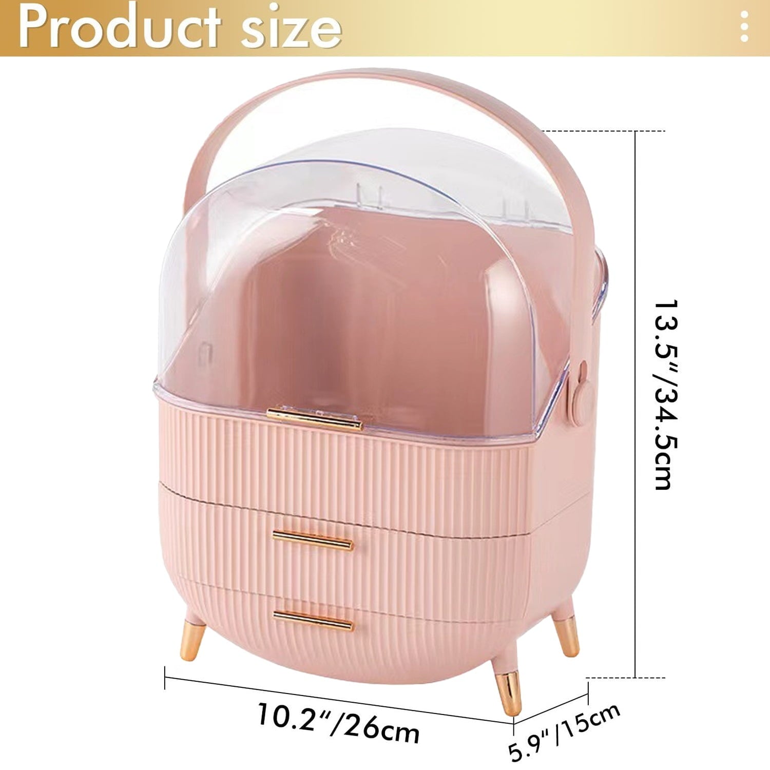 SXlianshun Makeup Organizer Skincare Organizers - Cosmetic Display Cases with Transparent Cover, SkinCare Organizers for Bathroom Countertop - Image 4