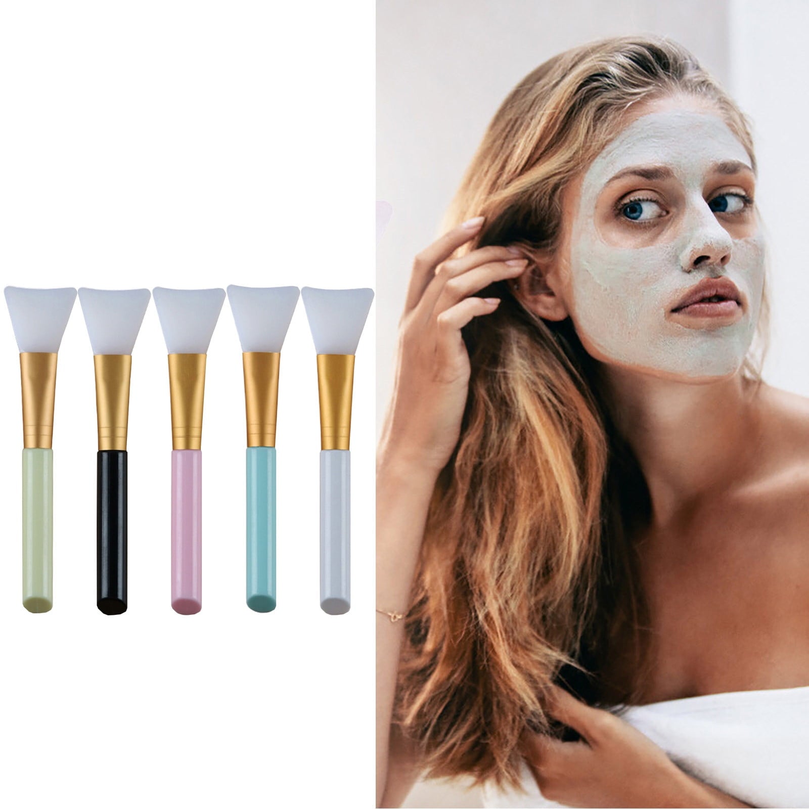 Silicone Mask Brush White, Face Mask Applicator Brush for Even Application, Makeup Foundation Brush, Reusable Beauty Tool for Skincare and C - Image 3